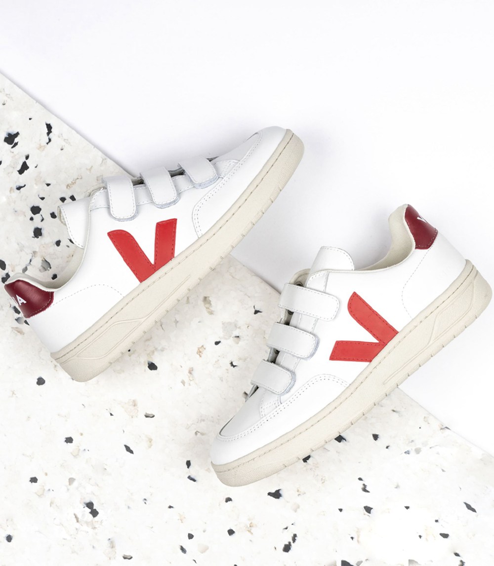 Veja Sneakers Dam - V-Lock Läder - Vita - 935417-AKO